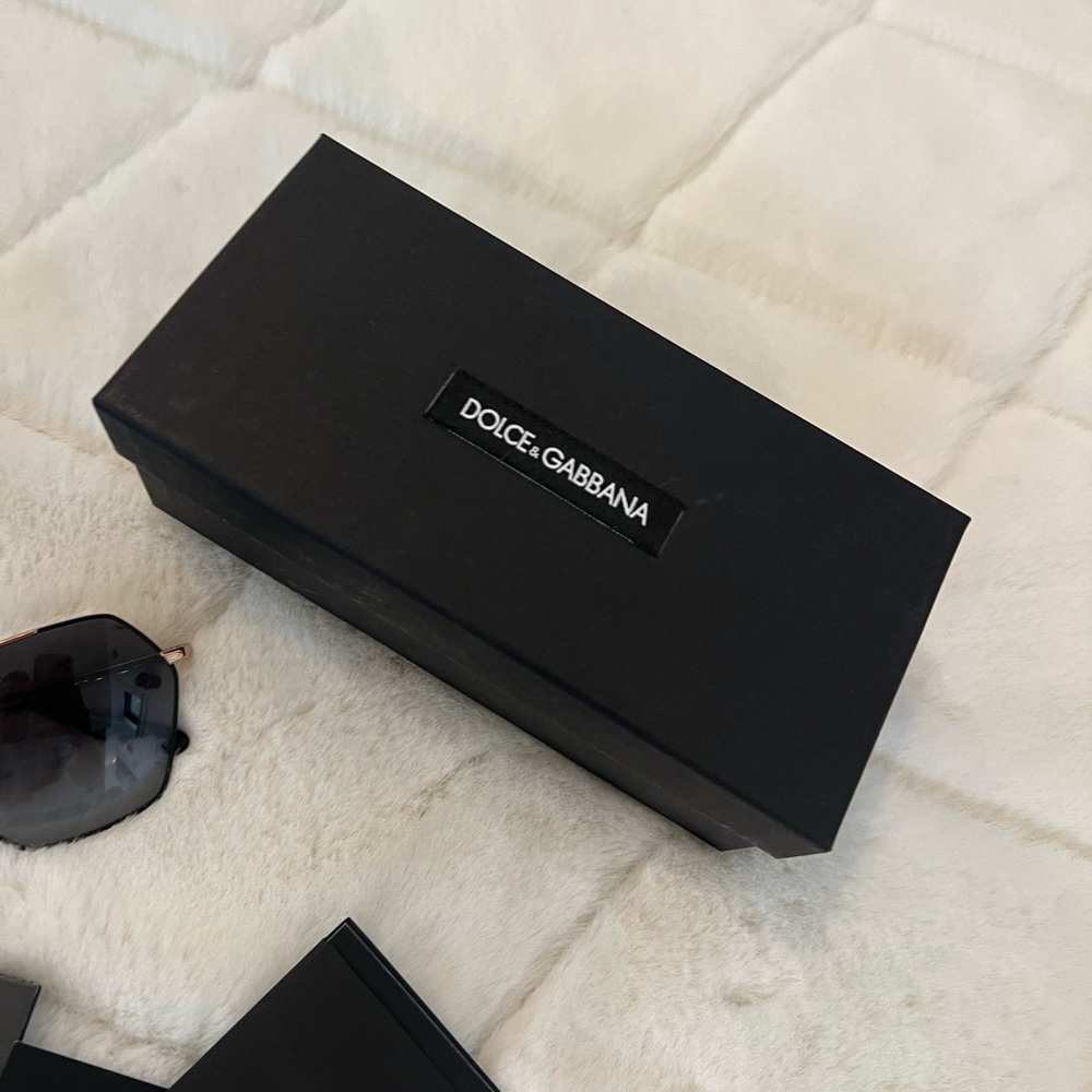 Dolce & Gabbana DG2157 Gold Aviator Polarized Polygon Sunglasses Black - Picture 5 of 15